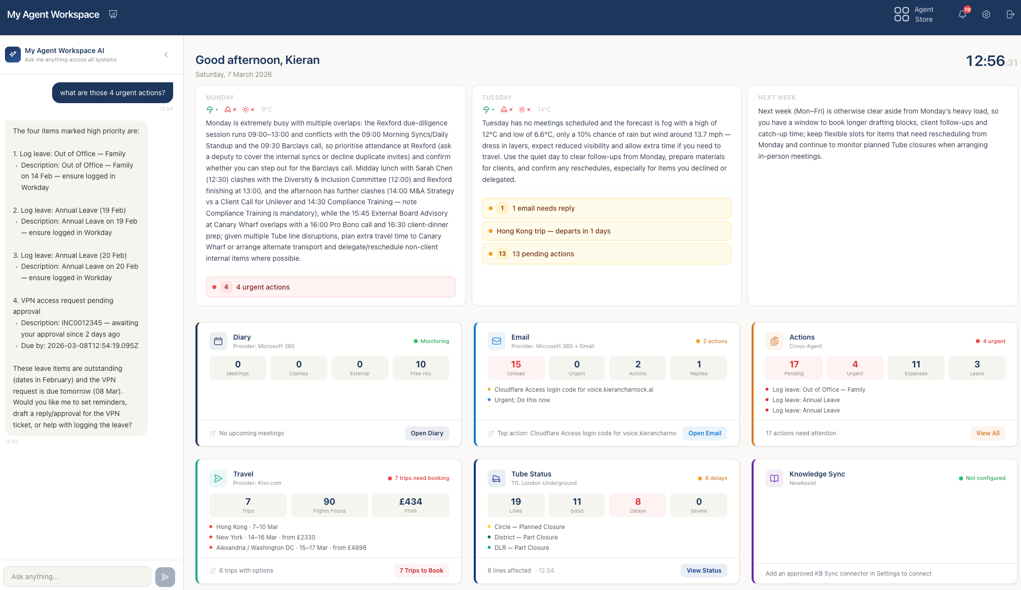Agent Workspace screenshot