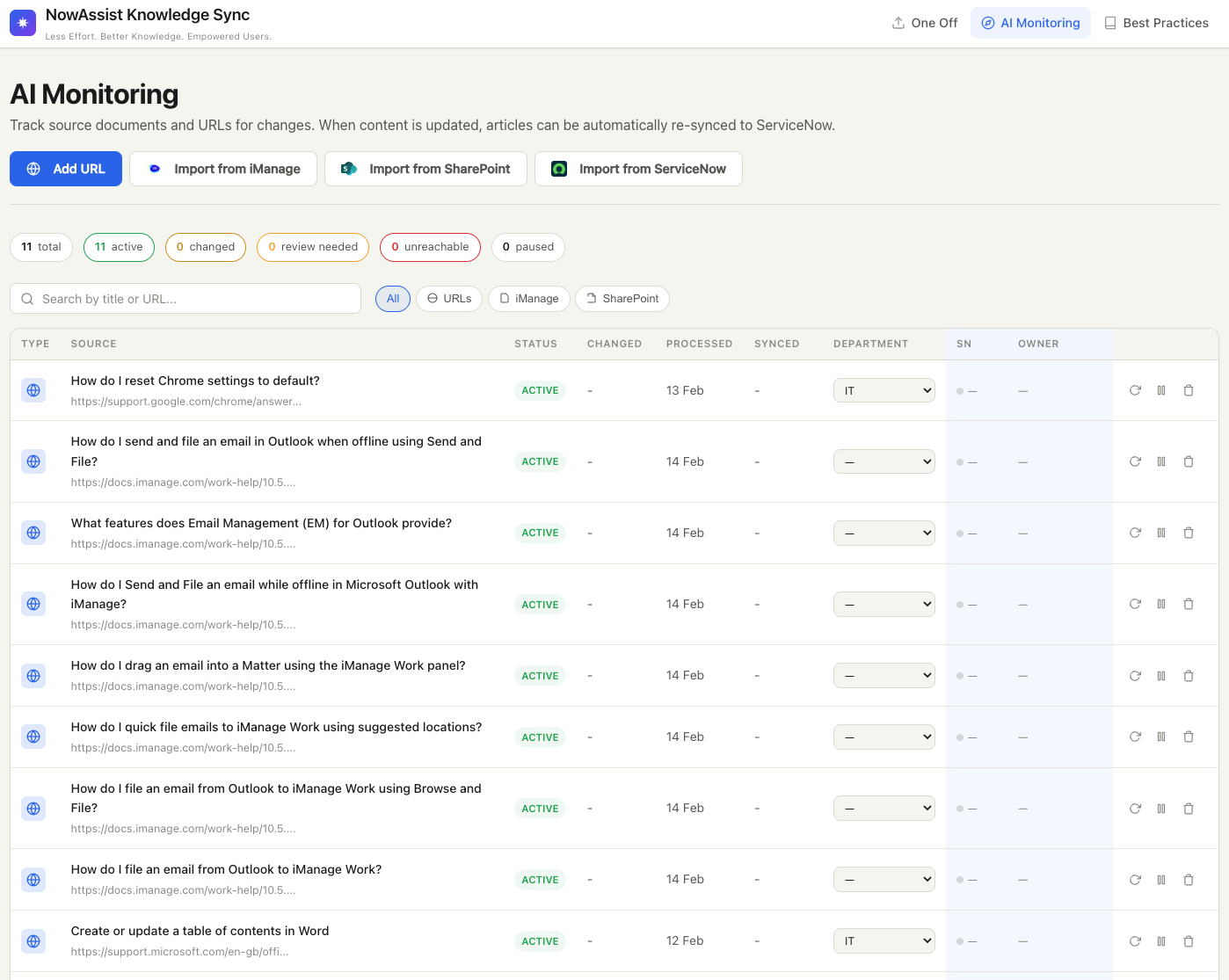AI Knowledge Mgt screenshot